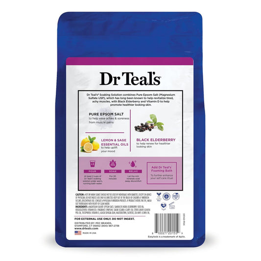 Dr Teals Epsom Salt Black Elderberry With Vitamin D 3 lbs.