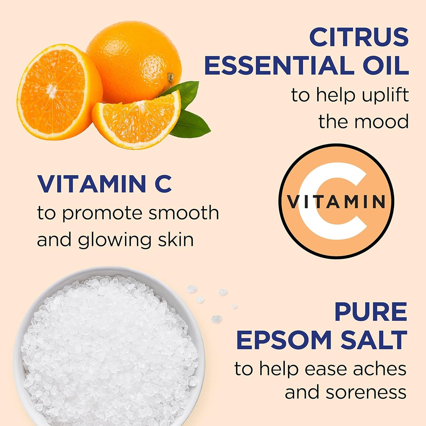 Dr Teals Epsom Salt Glow and Radiance With Vitamin C and Citrus Essential Oils 3 lbs.