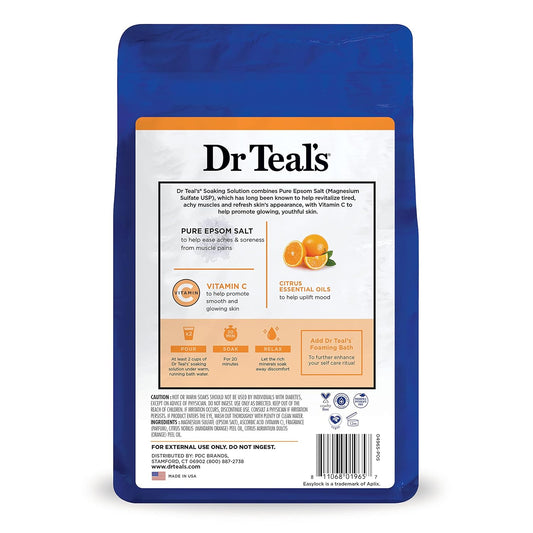 Dr Teals Epsom Salt Glow and Radiance With Vitamin C and Citrus Essential Oils 3 lbs.