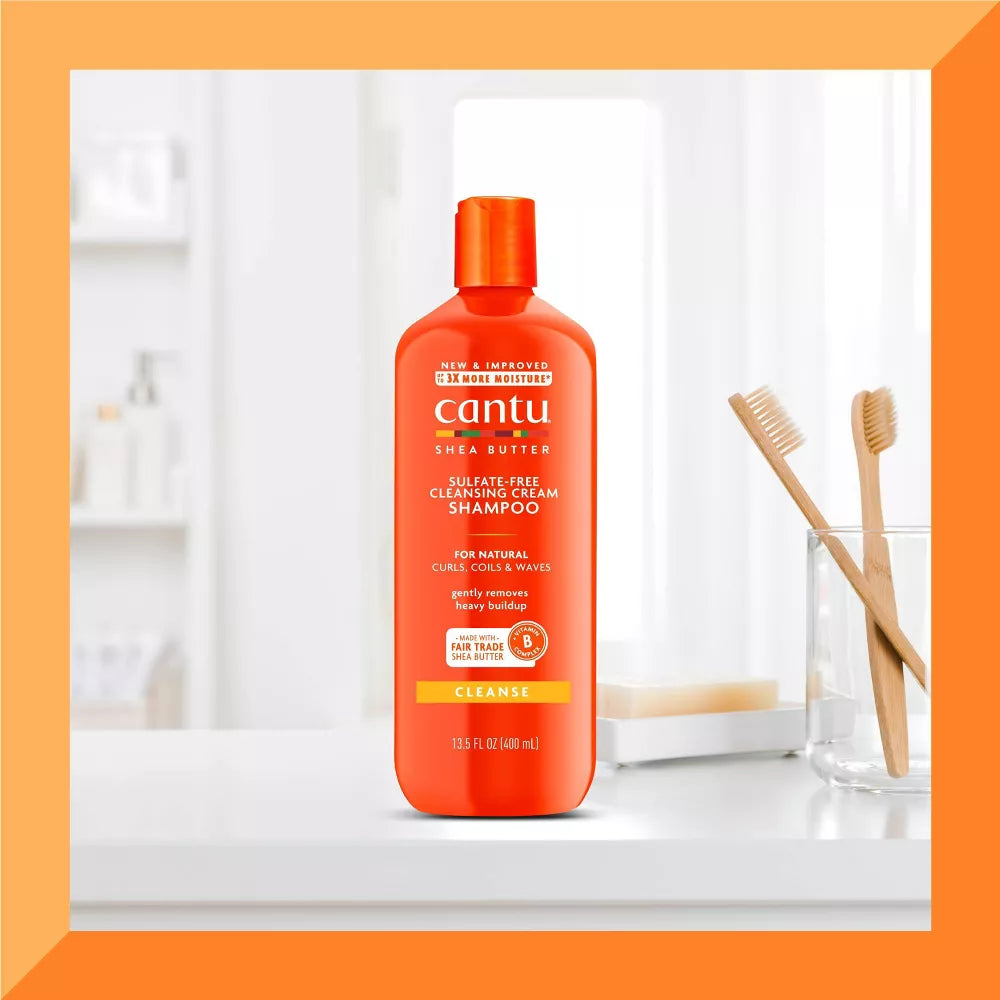 Cantu Shea Butter Cleansing Cream Shampoo For Natural Curls, Coils And Waves Cleanse 13.5oz