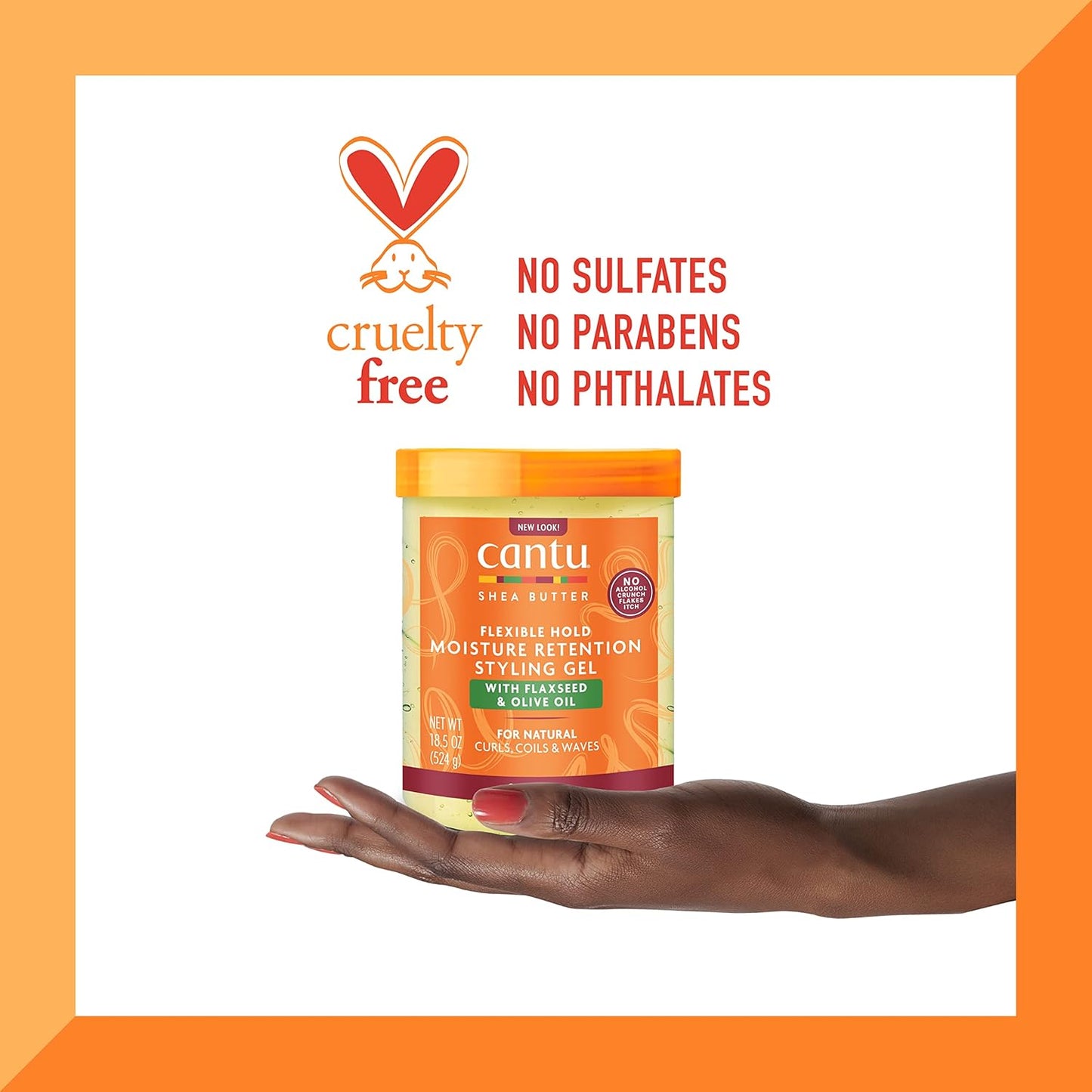 Cantu Shea Butter Flexible Hold Moisture Retention Styling Gel With Flaxseed And Olive Oil 18.5oz
