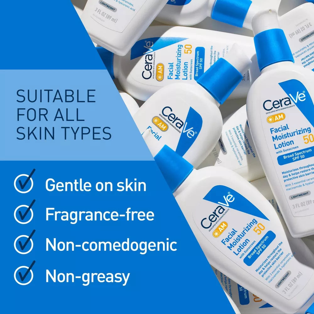CeraVe AM Facial Moisturizing Lotion SPF 50