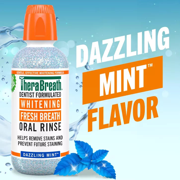 TheraBreath Whitening Fresh Breath Oral Rinse - Dazzling Mint