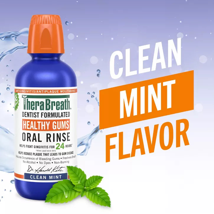 TheraBreath Healthy Gums Mouthwash Antigingivitis - Clean Mint