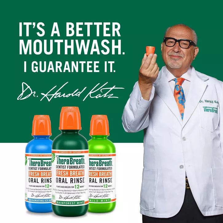 TheraBreath Fresh Breath Mouthwash Alcohol-Free - Rainforest Mint