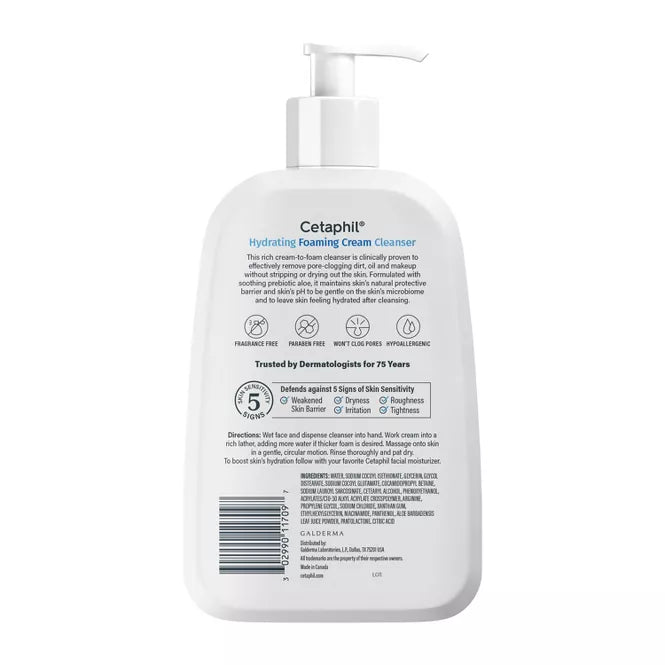 Cetaphil Hydrating Foaming Cream Cleanser