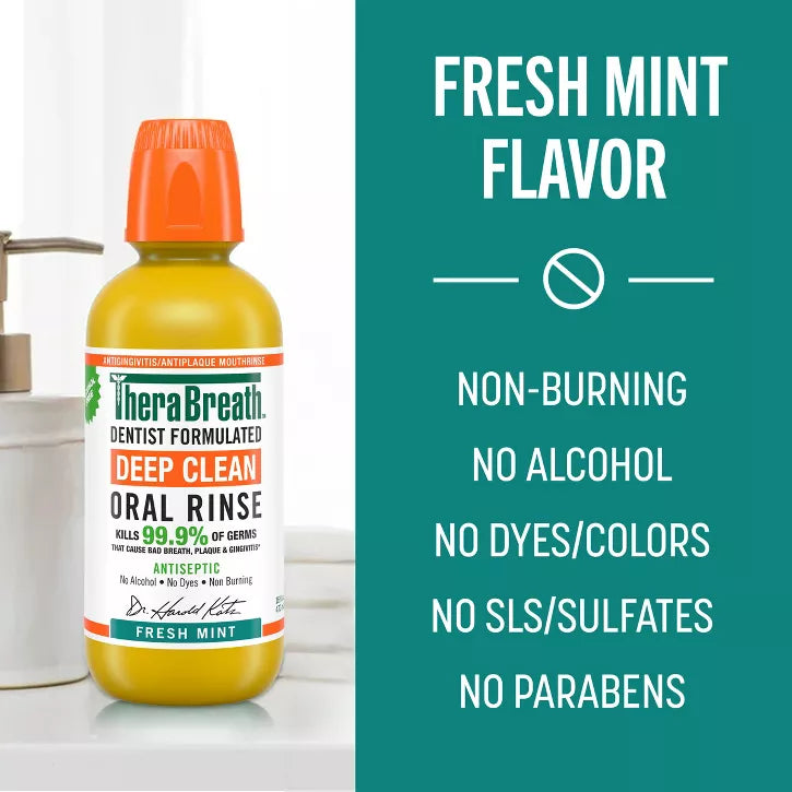 TheraBreath Deep Clean Mouthwash - Fresh Mint -