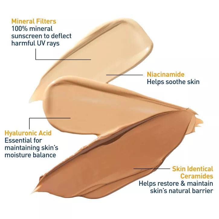 CeraVe Hydrating Mineral Tinted Face Sunscreen Lotion - SPF 30 - Light -