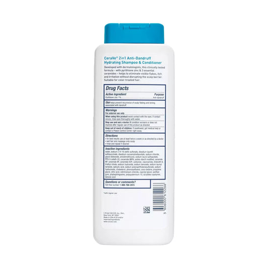 CeraVe 2-in-1 Hydrating Shampoo & Conditioner 12 oz (355 ml) image 2