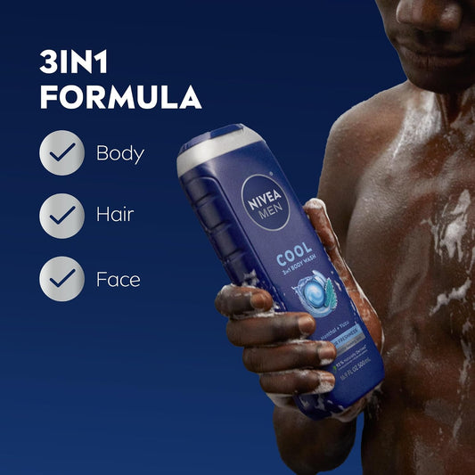Nivea Men Cool 3In1 Body Wash 24 HR Freshness image 2