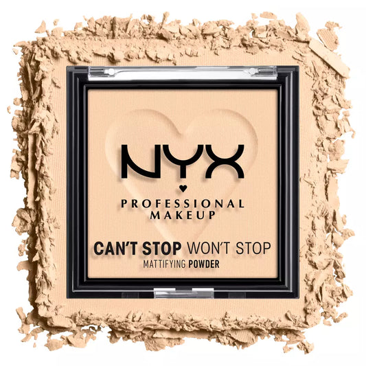 NYX Can't Stop Won't Stop Mattifying Pressed Powder - 02 - Light