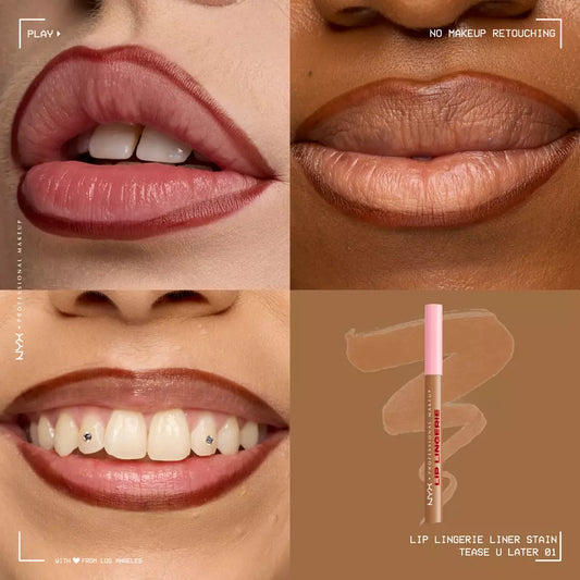 NYX Lip Lingerie Lip Liner Stain - 01 - Tease U Later