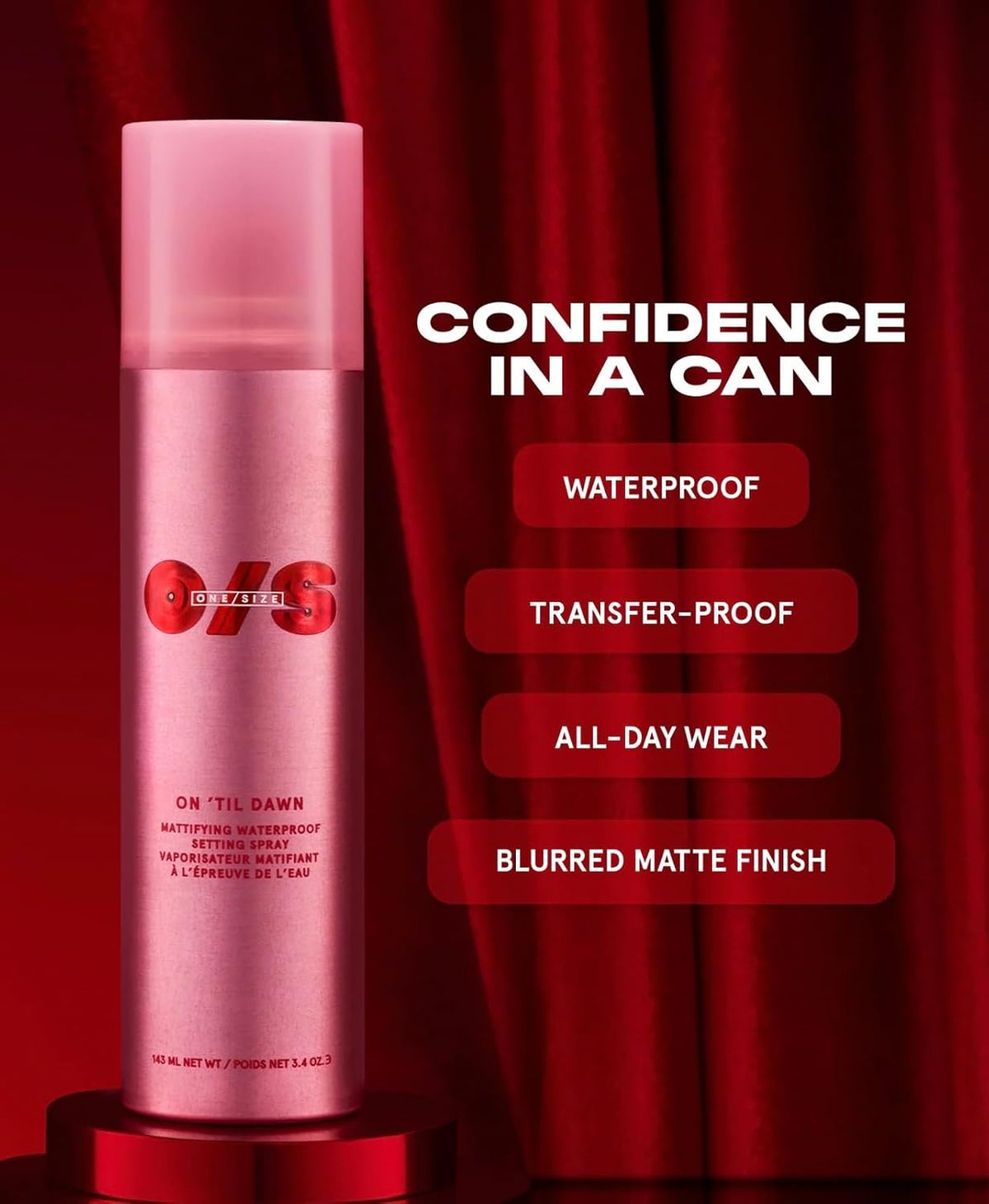 بخاخ تثبيت المكياج وان سايز أون تيل دون ONE/SIZE On 'Til Dawn 143 ml