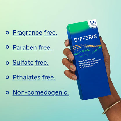 Differin Maximum Strength Acne Foaming Cleanser 10% Penzoyl Peroxide