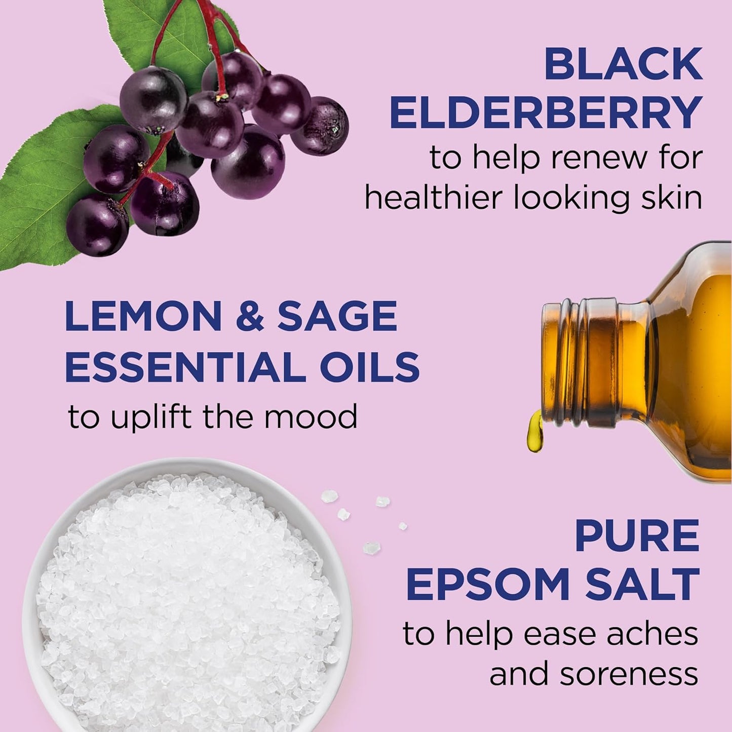 Dr Teals Epsom Salt Black Elderberry With Vitamin D 3 lbs.