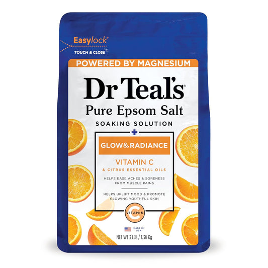 Dr Teals Epsom Salt Glow and Radiance With Vitamin C and Citrus Essential Oils 3 lbs.