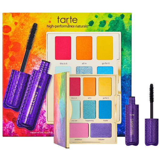 TARTE High Performance Naturals LET IT RAIN-BOW EYE PALETTE and MASCARA NIB