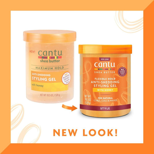 Cantu Shea Butter Flexible Hold Anti-Shedding Styling Gel With Honey 18.5oz