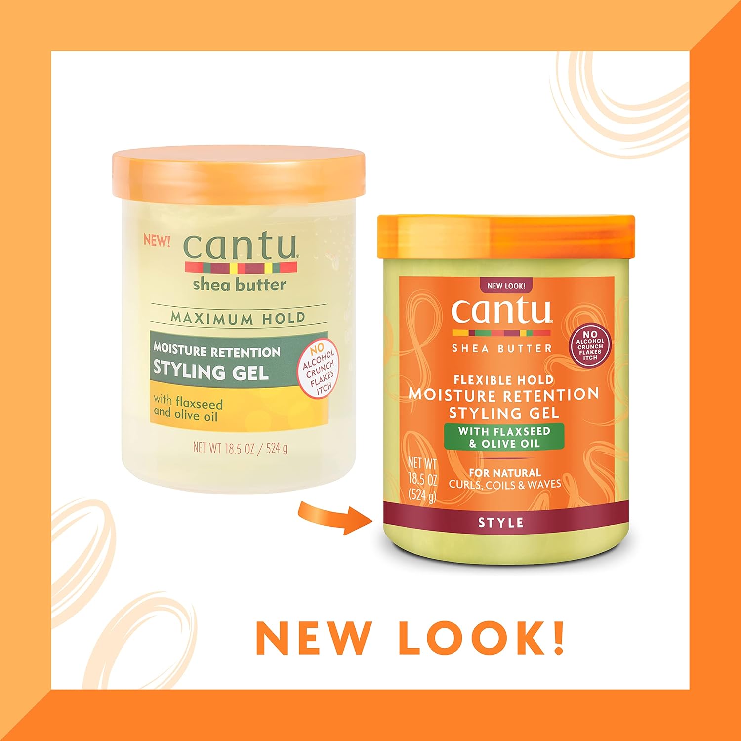 Cantu Shea Butter Flexible Hold Moisture Retention Styling Gel With Flaxseed And Olive Oil 18.5oz