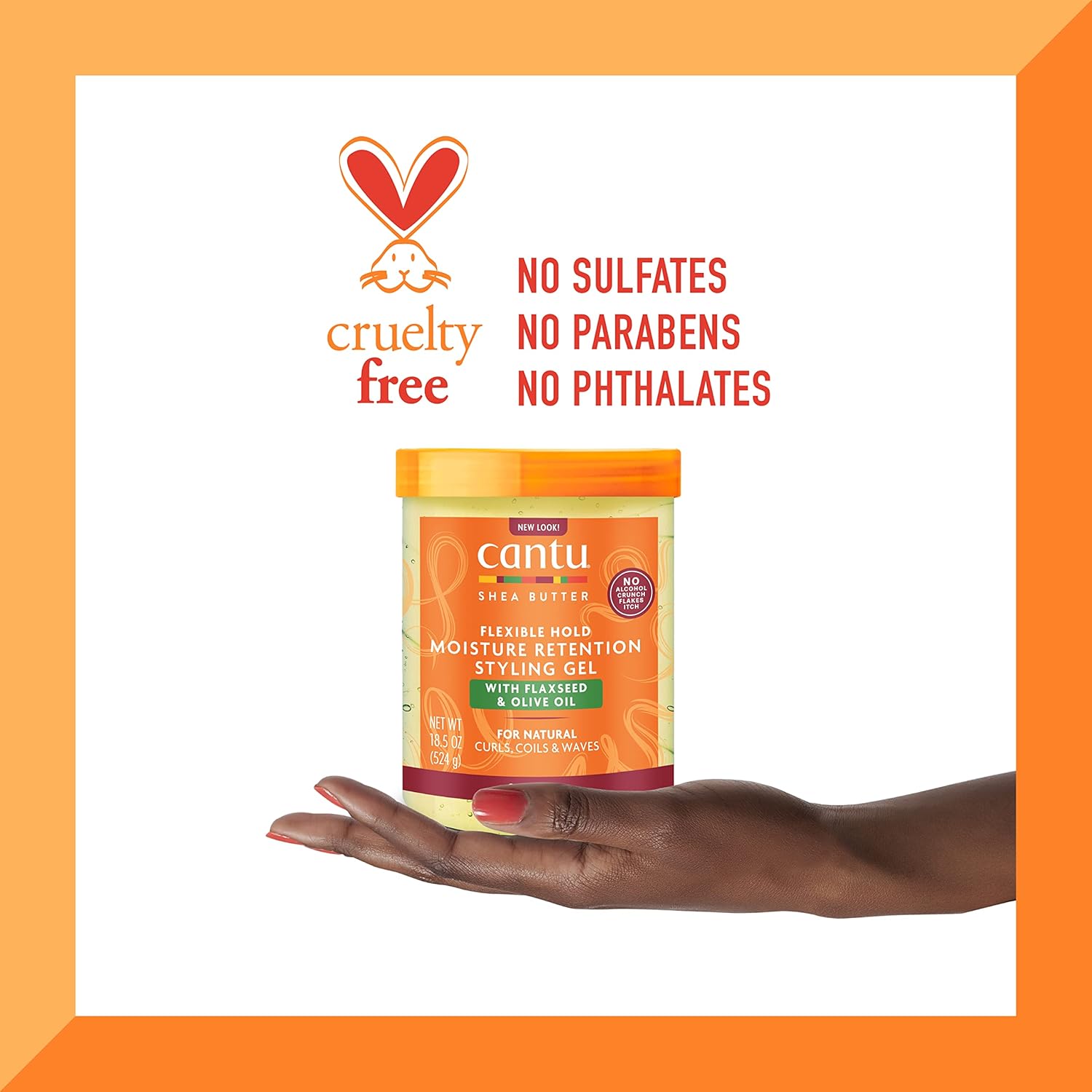 Cantu Shea Butter Flexible Hold Moisture Retention Styling Gel With Flaxseed And Olive Oil 18.5oz