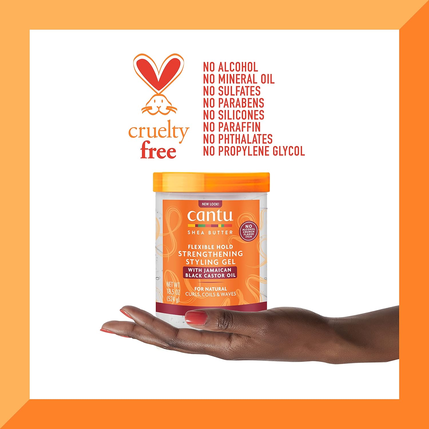 Cantu Shea Butter Maximum Hold Strengthening Styling Gel With Jamaican Black Castor Oil 18.5oz