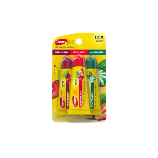Carmex Daily Care 3-Pack Tube Set (Strawberry, Cherry, and Wintergreenmint)