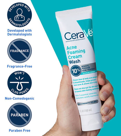 CeraVe Acne Foaming Cream Cleanser 4%