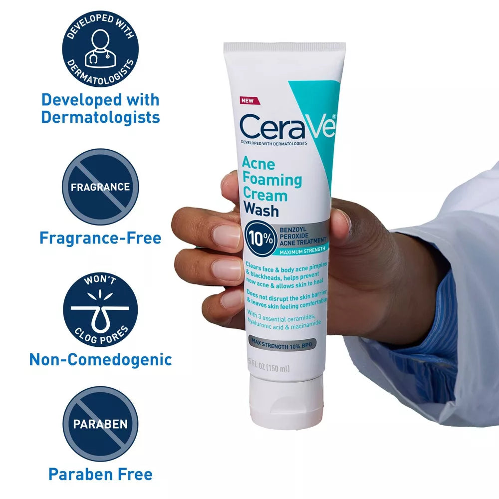 CeraVe Acne Foaming Cream Cleanser BPO 10%