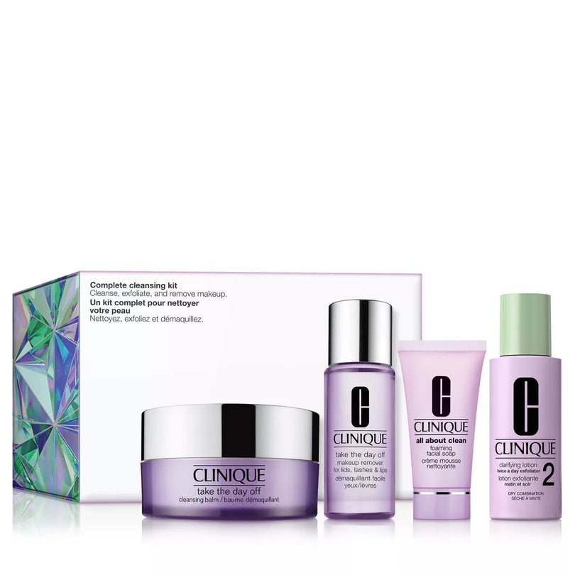 Clinique Complete Cleansing Balm Toner 4-Piece Skincare Gift Set 1
