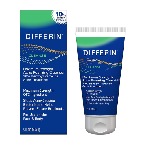 Differin Maximum Strength غسول رغوي لحب الشباب 10% بنزويل بيروكسايد