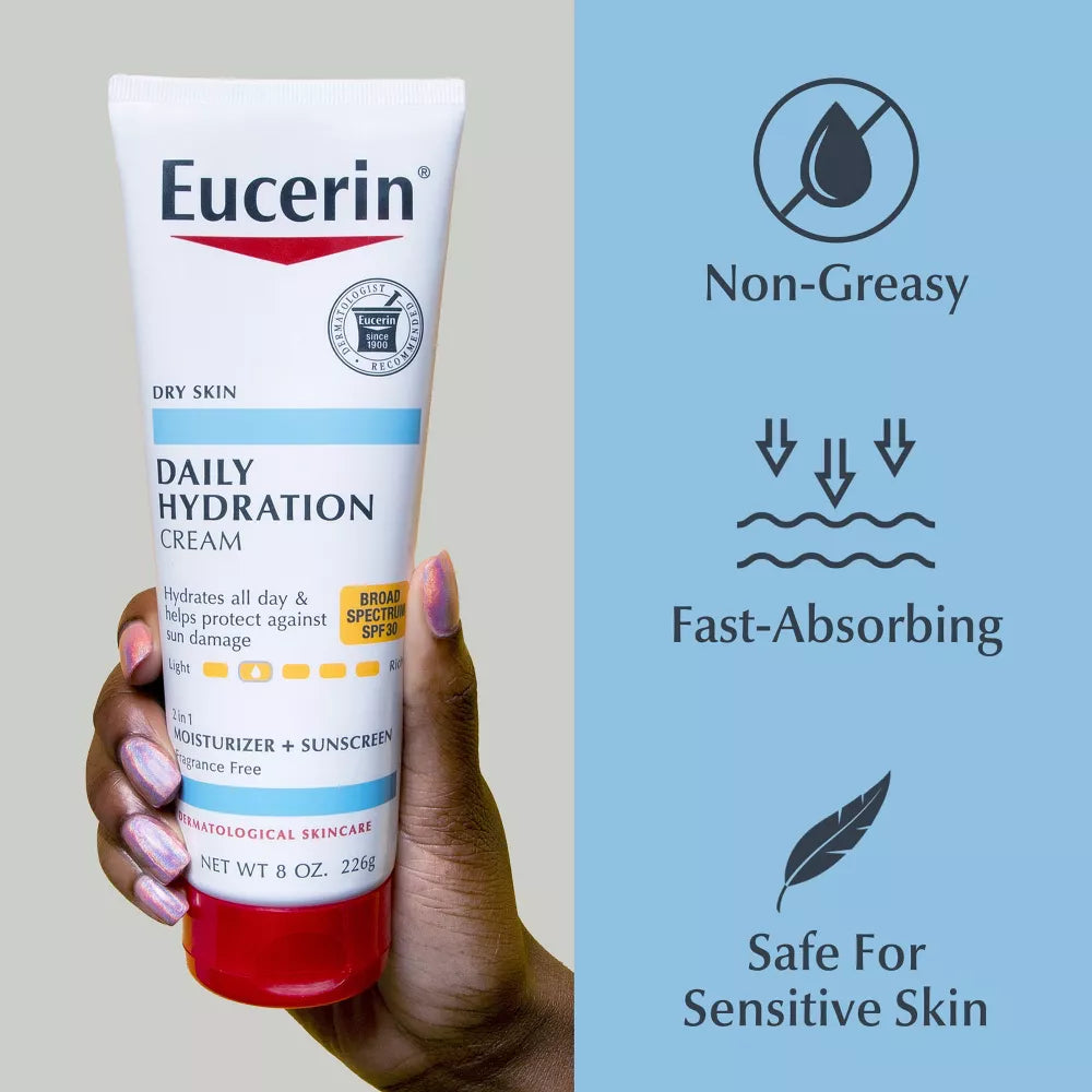 Eucerin Daily Hydration Cream W/ SPF 30 8oz - 6