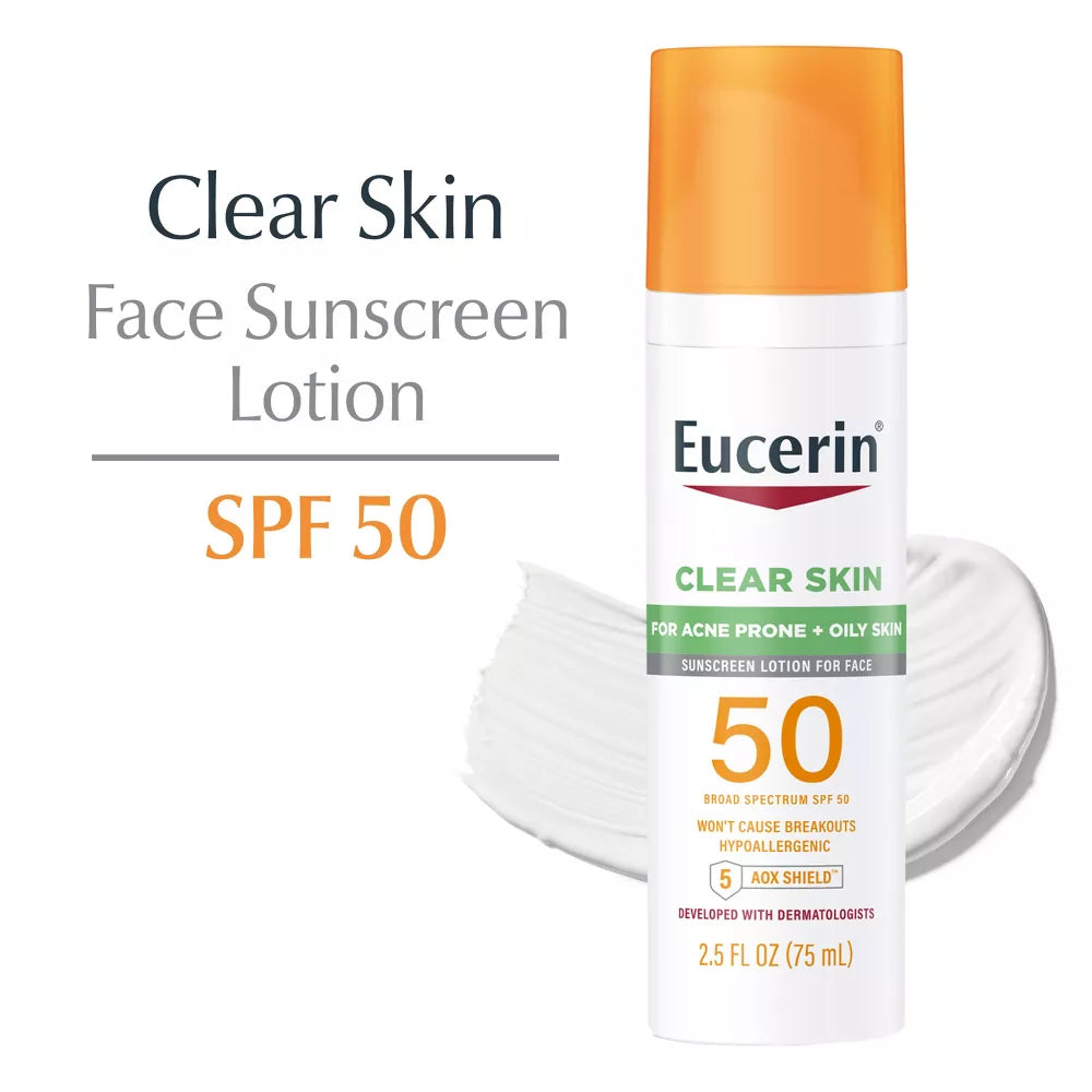 Eucerin Sun Clear Skin SPF 50 Face Lotion 2.5oz