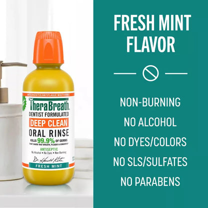 TheraBreath Deep Clean Mouthwash - Fresh Mint -