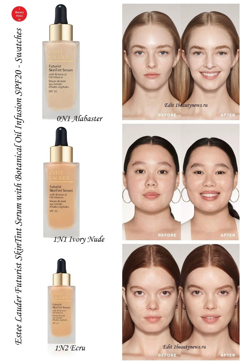 Estee Lauder Skin Tint Serum Foundation 0N1 Alabaster