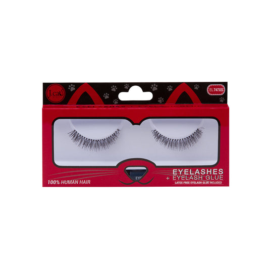 J. Cat Eyelashes + Eyelash Glue - EL747XS