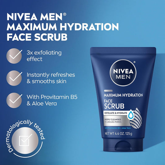 Nivea Men Maximum Hydration Face Scrub 4.4 oz (125 g)