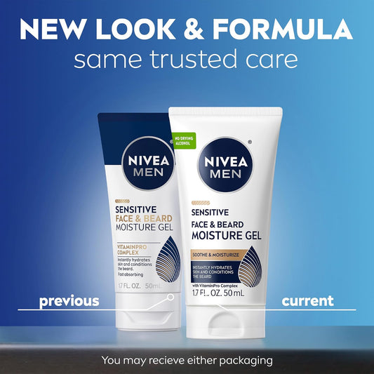 Nivea Men Sensitive Face & Beard Moisture Gel 1.7 oz (50 ml) .
