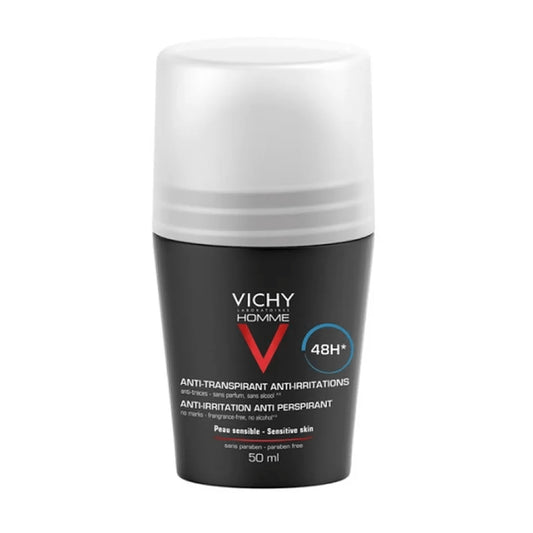 Vichy Homme Anti-Irritations & Anti-Perspirant 48hr Roll-On Deodorant (Sensitive Skin)