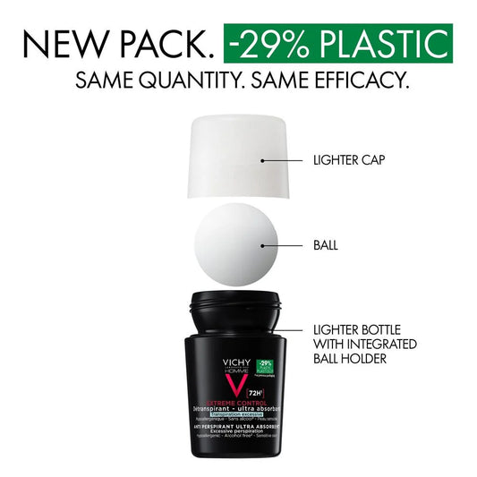 Vichy Homme Extreme Control 72hr Anti-Perspirant Roll-On Deodorant