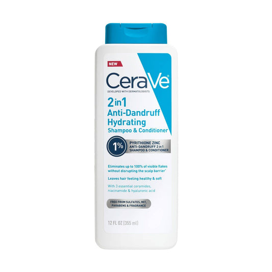 CeraVe 2-in-1 Hydrating Shampoo & Conditioner 12 oz (355 ml) image 1