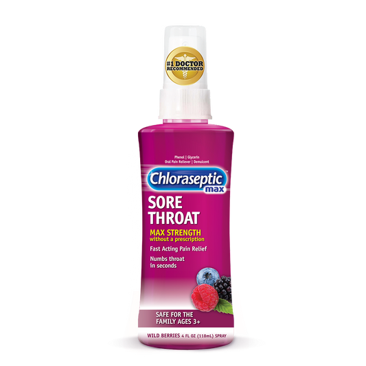 Chloraseptic Max Strength Sore Throat Spray 4 oz (118 ml) - Wild Berrie