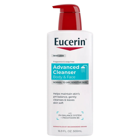Eucerin Advanced Cleansing Body & Face Cleanser, Fragrance & Soap Free 16.9 oz (500 ml) image 2