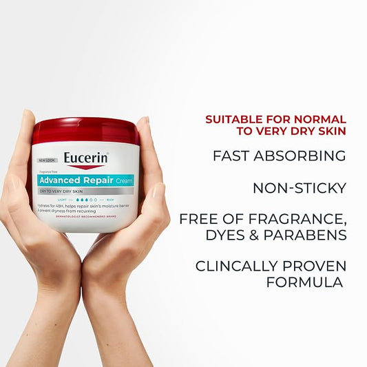 Eucerin Advanced Repair Fragrance Free Body Cream For Dry Skin 16 oz (454 g) image 1