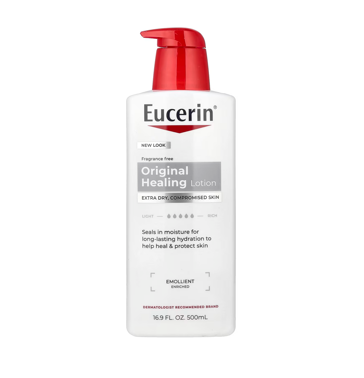 Eucerin Original Healing Rich Body Lotion For Dry Skin Unscented 16.9 oz (500 ml) image 1