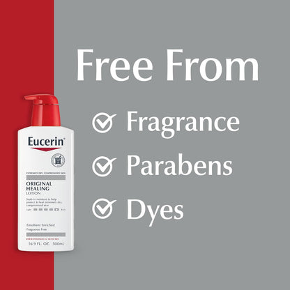 Eucerin Original Healing Rich Body Lotion For Dry Skin Unscented 16.9 oz (500 ml) image 2