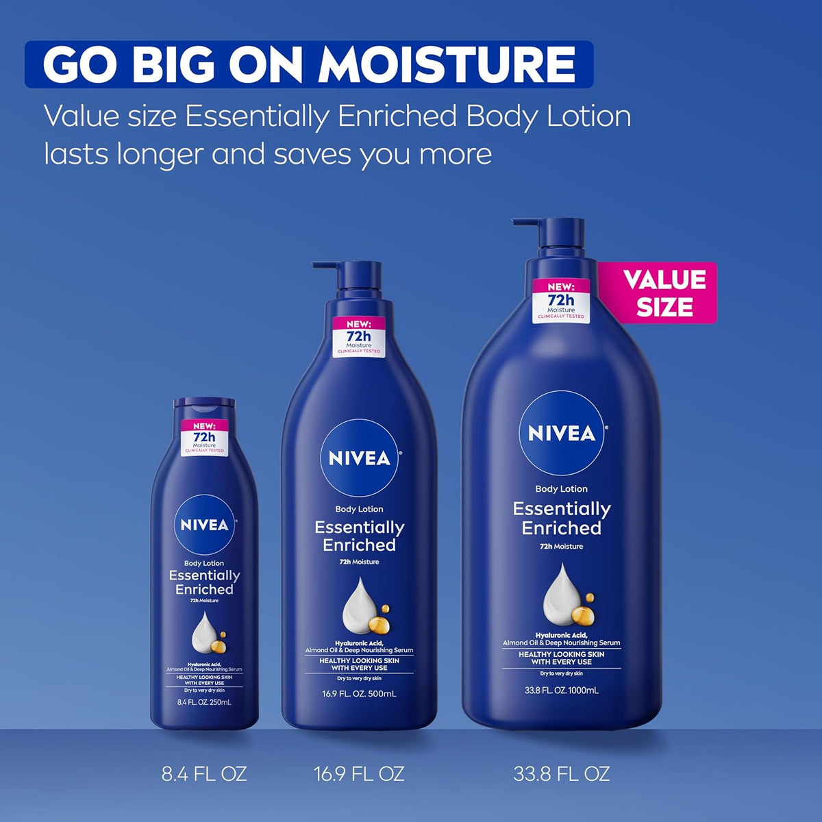 Nivea Body Lotion Essentially Enriched 72 HR Moisture image 1