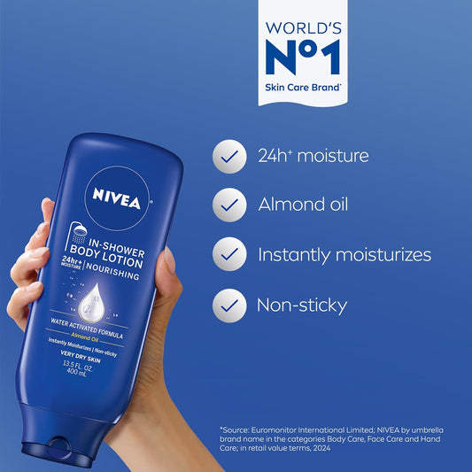 Nivea In-Shower Body Lotion Almond Oil 13.5 oz (400 ml) image 1