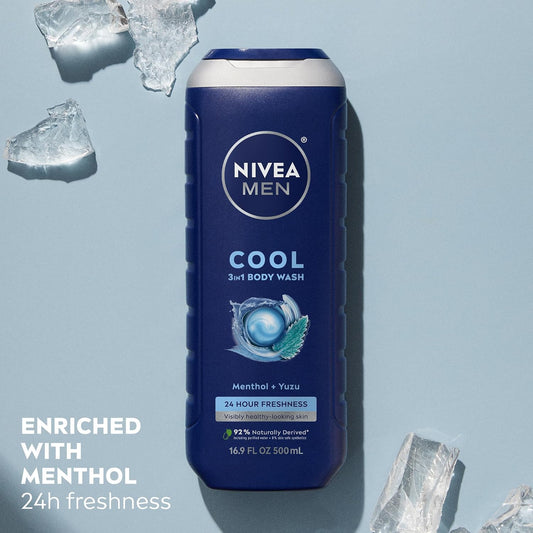 Nivea Men Cool 3In1 Body Wash 24 HR Freshness image 1