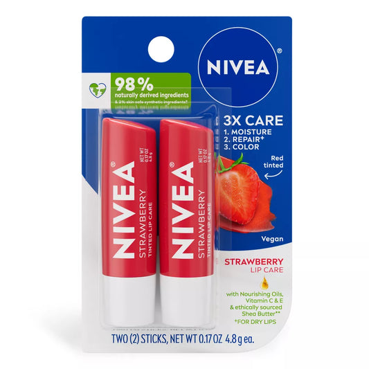 Nivea Strawberry Tinted Lip Care 2-Pack 0.17 oz (4.8 g) image 1