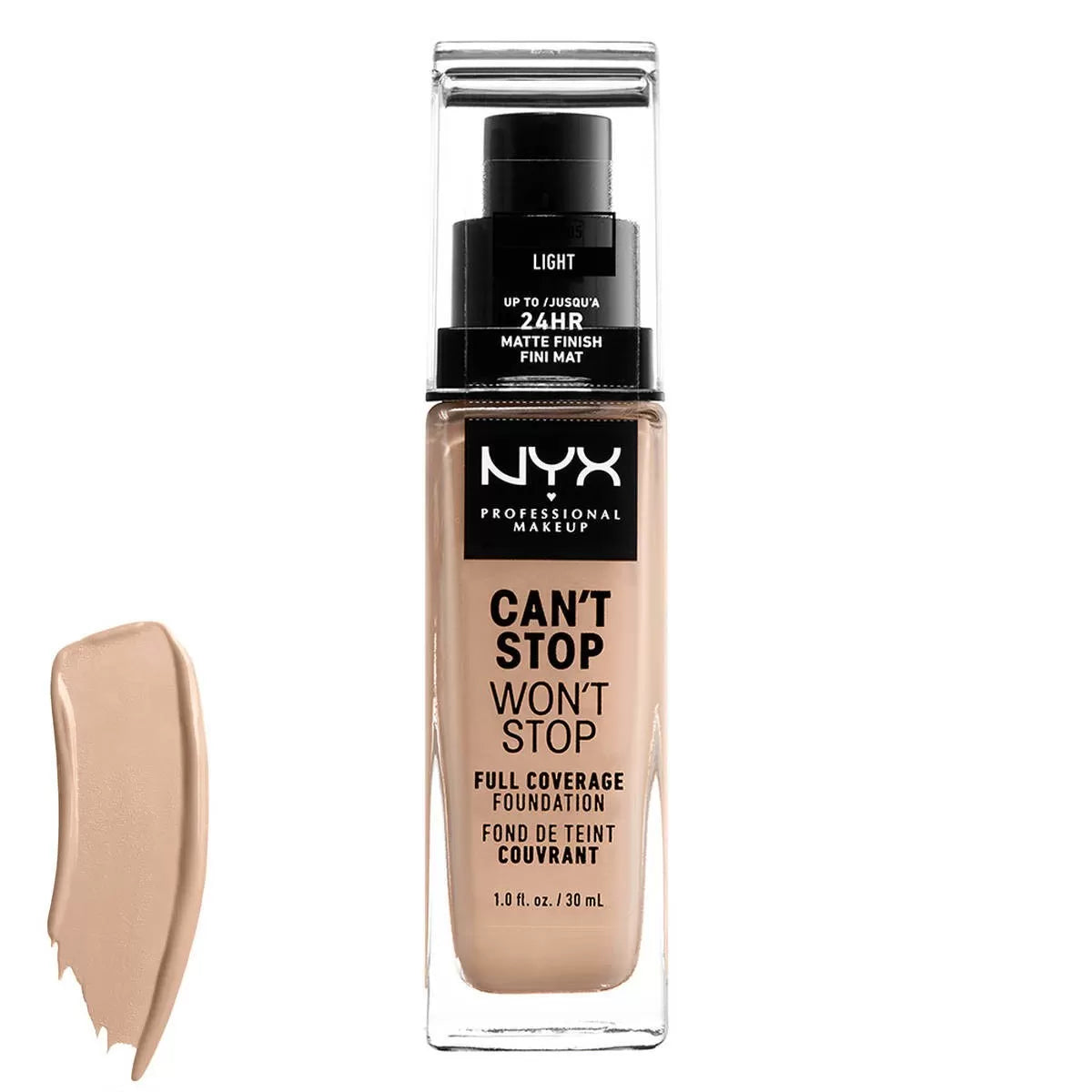 NYX Can't Stop Won't Stop 24 HR Full Coverage Foundation - 05 - Light